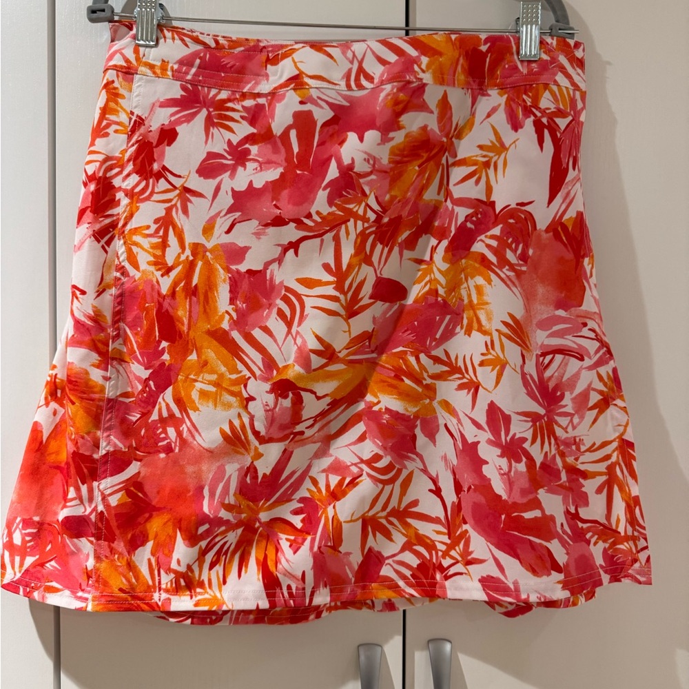Ripskirt Hawaii Red and Orange Floral Skater Skirt